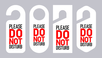 Do Not Disturb Sign. Warning message. Hotel Door Hanger. Maintenance Service. Vector illustration.