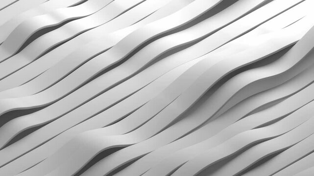 Abstract minimalist wavy surface motion background 3d animation loop. Can be used to represent futuristic architecture, contemporary fashion or geometric moving shapes