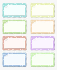 Set stickers rectangular label color vector isolated illustration