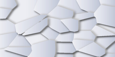 Abstract modern white and grey cube crystallize mosaic polygon soft pastel pattern background. Stained class kitchen tile pattern vector background. 