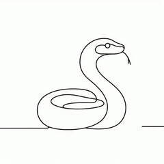 Fototapeta premium snake silhouette thin lines flat colors