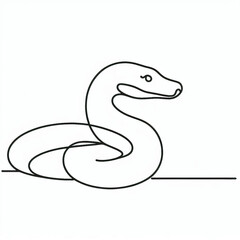 Fototapeta premium snake silhouette thin lines flat colors