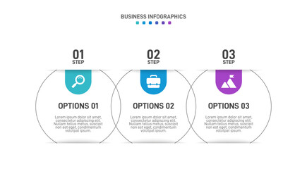 Fototapeta premium Horizontal progress bar featuring 3 arrow-shaped elements, symbolizing three six stages of business strategy and progression. Clean timeline infographic design template. Vector for presentation