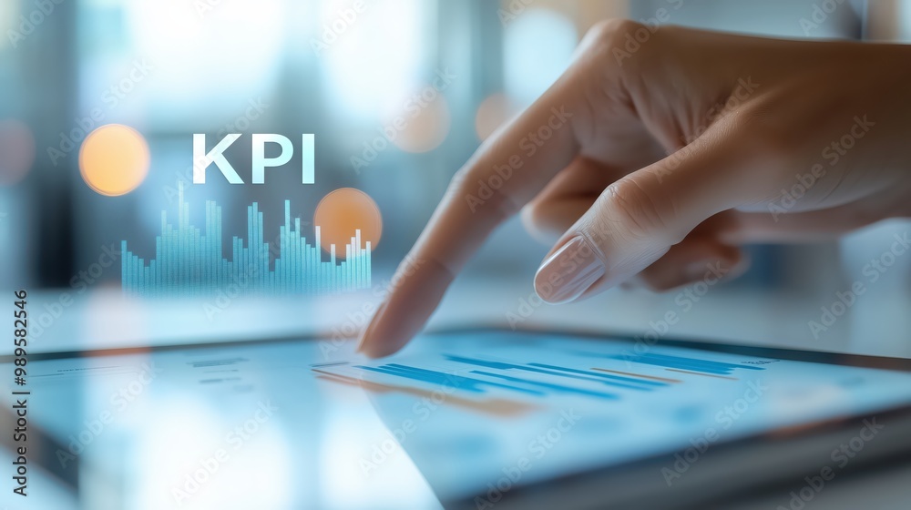 Poster modern digital kpi dashboard with interactive graphs and analytics for business performance tracking