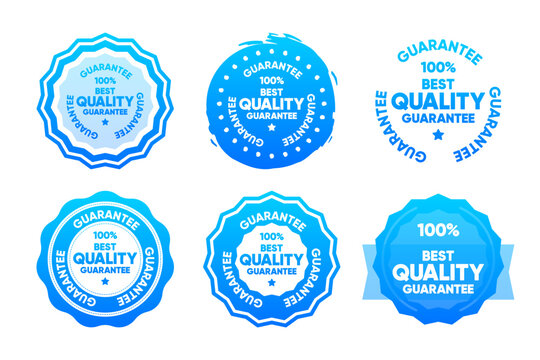 100 percent Best Quality Guarantee stamps collection. Quality Control Approved icon. Vector illustration.