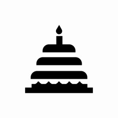 cake birthday party and candle icon sign vector