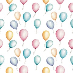 Balloons, colorful, vintage, summer floating, fabric pattern, seamless, textile, background