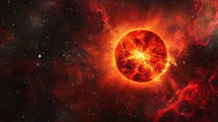 Dying Red Giant Star Shining Amid a Planetary Nebula and Molecular Cloud Shaped by Gravitational Waves