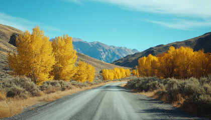Fall trees in high desert landscape, Northern Nevada, high desert, High desert landscape, North western Nevada,