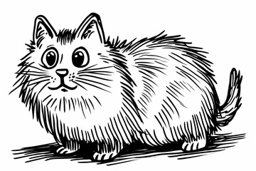 Obraz premium Adorable cat coloring page for children, perfect for creative stock illustrations.