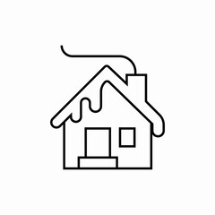 home snowy house roof icon sign vector