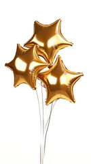 Obraz premium A 3 gold star-shaped balloon with a reflective, metallic finish