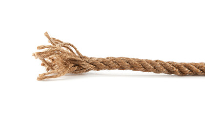 Hemp rope isolated on white. Organic material