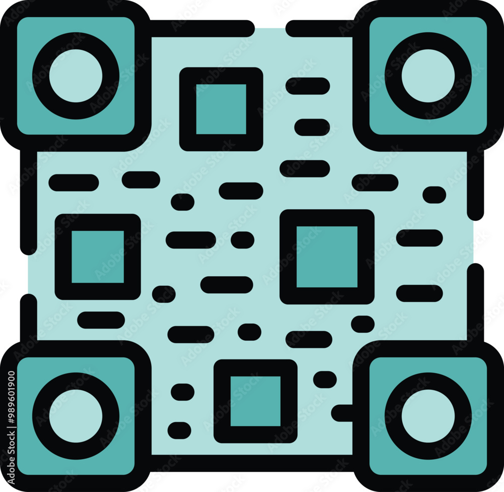 Poster qr code is being displayed, showcasing squares and dots that allow for scanning and accessing embedd