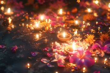 A collection of candles scattered on the floor