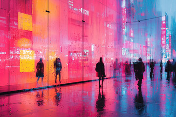 People walking at street