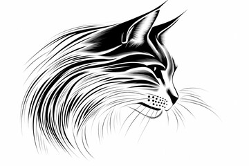 Obraz premium Adorable cat coloring page for children, perfect for creative stock illustrations.