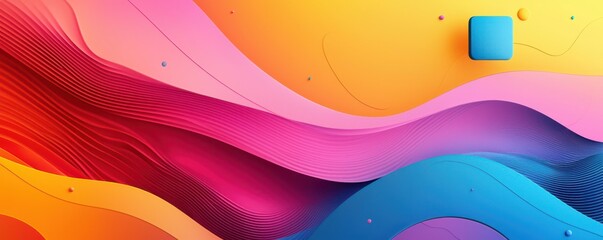 Abstract colorful wave pattern with vibrant red, pink, blue, and yellow shapes for mobile phone wallpaper