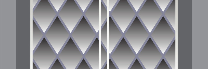 Fototapeta premium Abstract geometric pattern with grey and white diamond shapes.