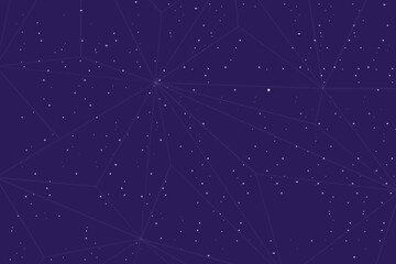 Abstract geometric pattern with white dots on a dark purple background. © Fianpanic