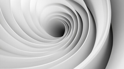Obraz premium A modern abstract display of dynamic concentric shapes with a white to grey gradient, perfect for minimalist designs with subtle depth