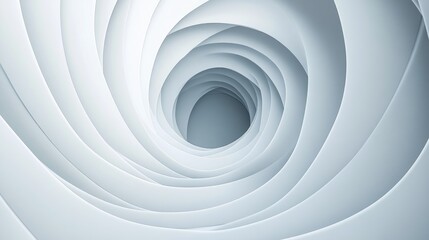 Obraz premium A stunning display of dynamic concentric shapes with a white to grey gradient, forming a clean, futuristic abstract background with depth