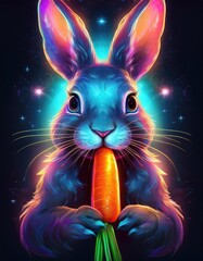 Cute rabbit with carrot