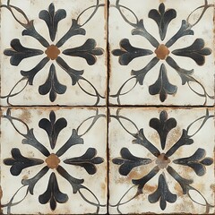 Classic Vietri tile from the Amalfi Coast, Italian, with lemons and decorations
