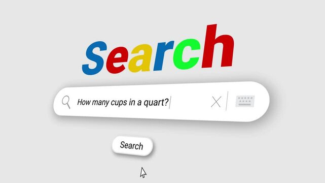 How many cups in a quart? in Search Bar and click on search