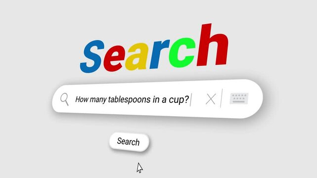 How many tablespoons in a cup? in Search Bar and click on search