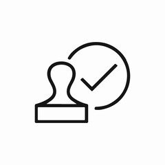 stamp signature check mark icon sign vector