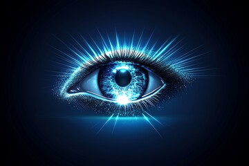 Fototapeta premium Vision concept graphic, featuring an eye with rays of light, symbolizing clear goals and forward-thinking