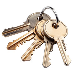 Keys isolated on transparent background.