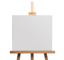 easel with blank white canvas isolated, for mockup 