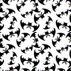 Halloween animals seamless bats vampire pattern for wrapping paper and fabrics