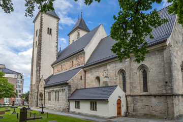 Fototapeta premium Saint Mary's Church Side View Bergen Norway on a Summer Day