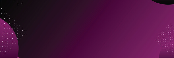 Abstract purple gradient background with white dots and black elements.