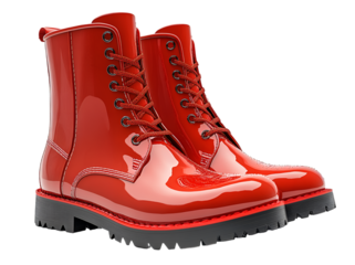 a pair of red boots

