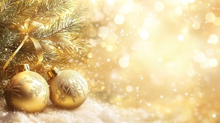 As the holiday season approaches, golden ornaments and festive greenery create a magical atmosphere