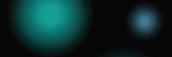 Abstract teal and blue gradient on a black background.