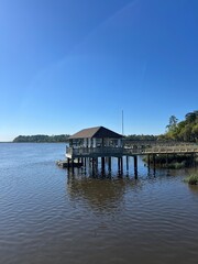 Obraz premium private pier on the river