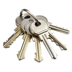 Keys isolated on transparent background.