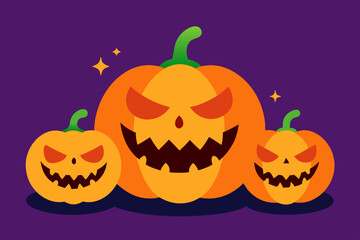Cute and scary pumpkins for halloween, Pumpkin pack-set, Halloween graphic elements with white background