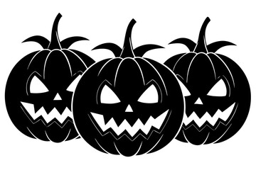 Cute and scary pumpkins for halloween, Pumpkin pack-set, Halloween graphic elements with white background
