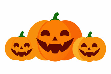 Cute and scary pumpkins for halloween, Pumpkin pack-set, Halloween graphic elements with white background