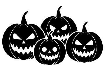 Cute and scary pumpkins for halloween, Pumpkin pack-set, Halloween graphic elements with white background