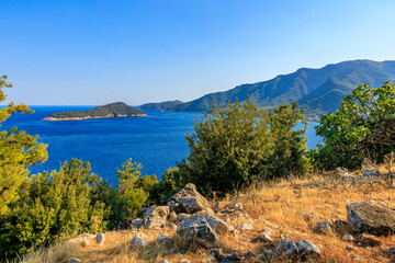 Obraz premium A beautiful view of a lake with mountains in the background