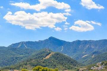 The sky is blue with a few clouds