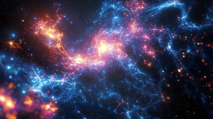 Naklejka premium Unveiling the Birth of the Cosmos: Cosmic Microwave Background and the Role of Dark Matter and Dark Energy in Early Universe Dynamics