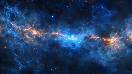 Fototapeta premium Depiction of Cosmic Microwave Background Radiation with Dark Matter and Energy Fluctuations During Early Universe Expansion